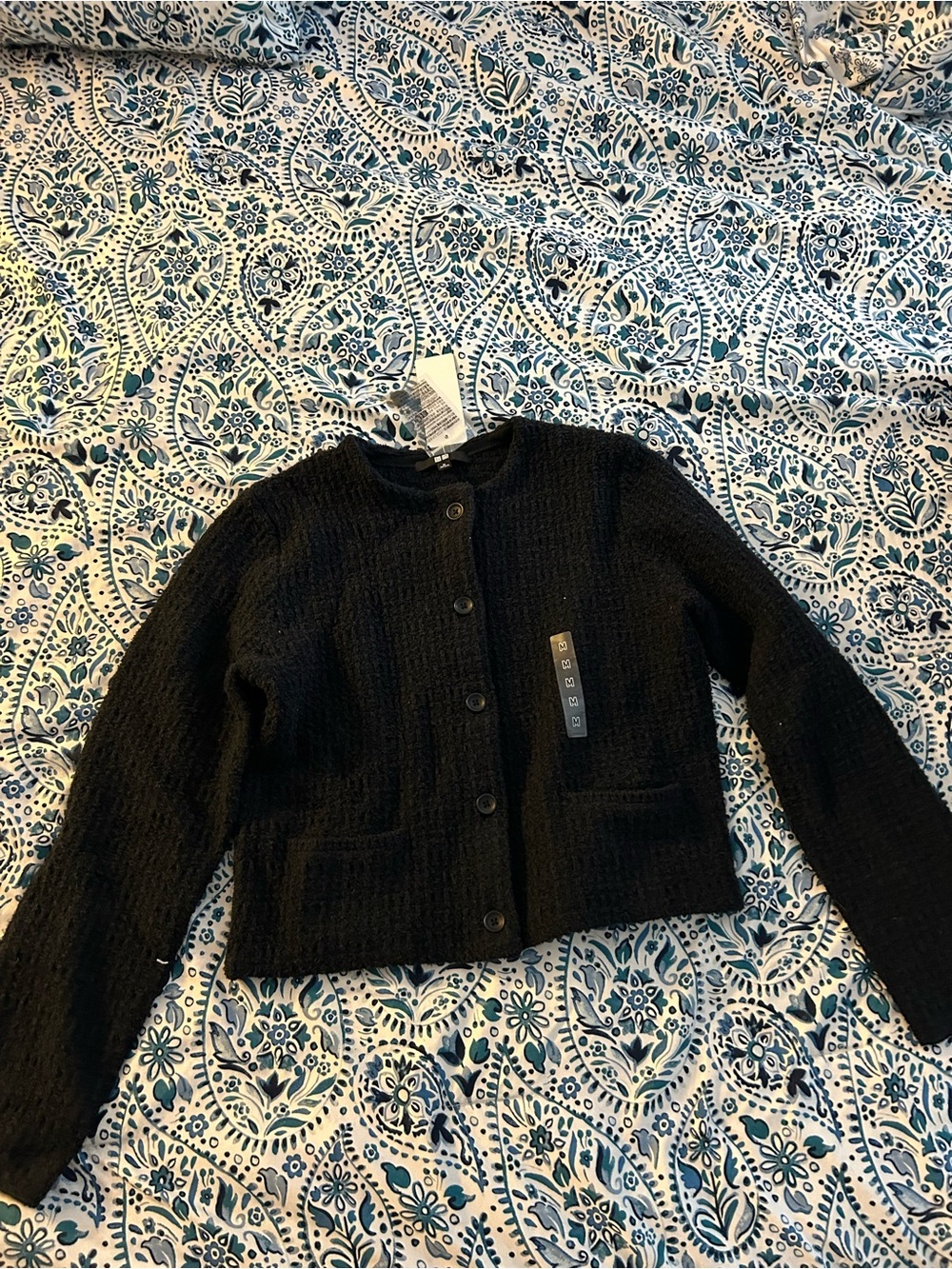Uniqlo Black Knit Short Jacket